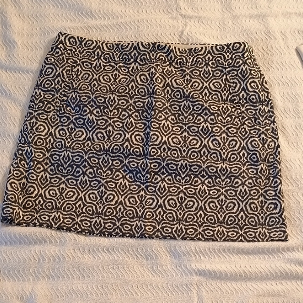 J. Crew Black and Cream Mini Skirt